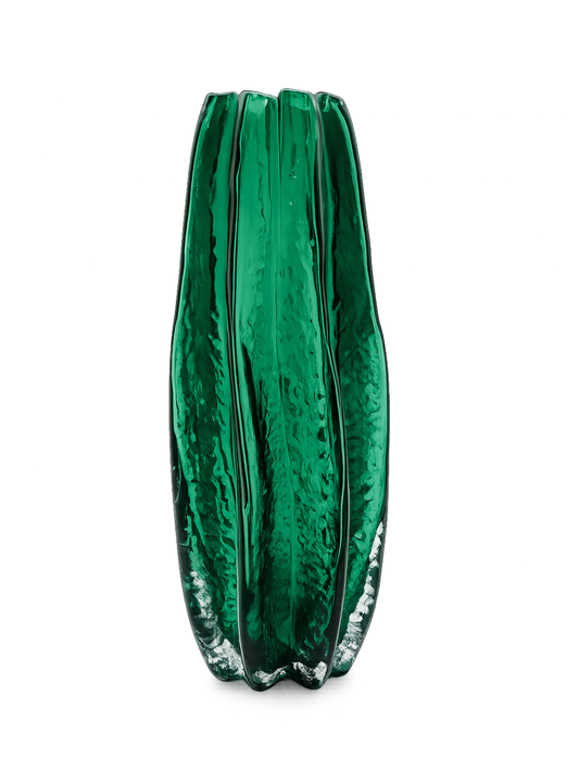 Green Glass pumpkin Flower Vase 30X14