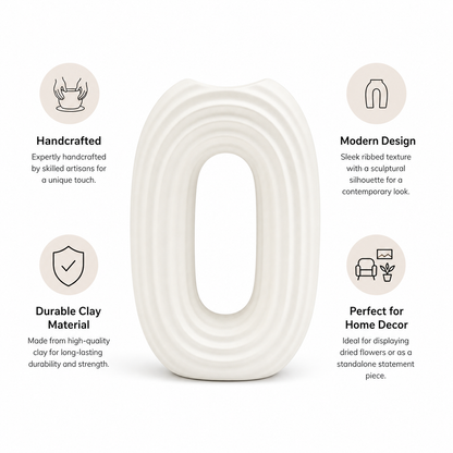 Modern Oval Ripple Vase
