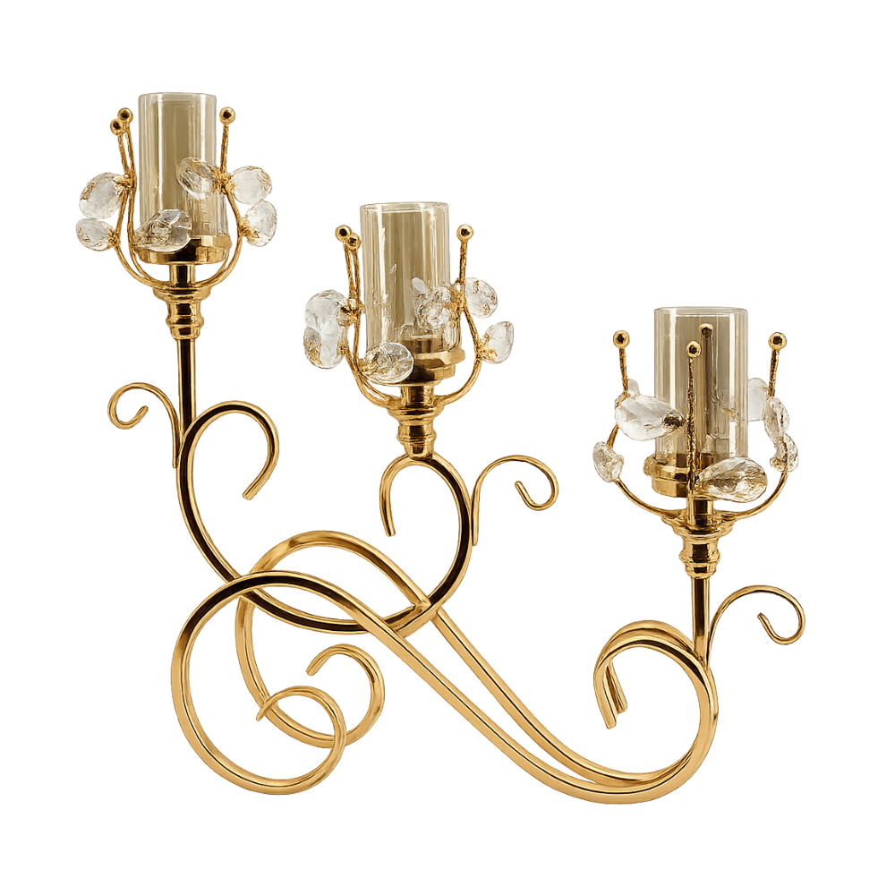 Elegant Triple Arm Candle Holder