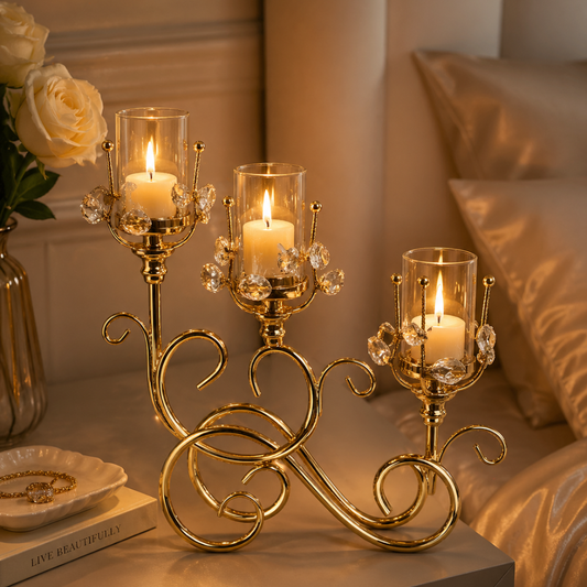 Elegant Triple Arm Candle Holder