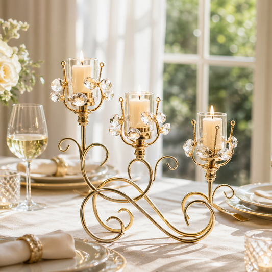 Elegant Triple Arm Candle Holder