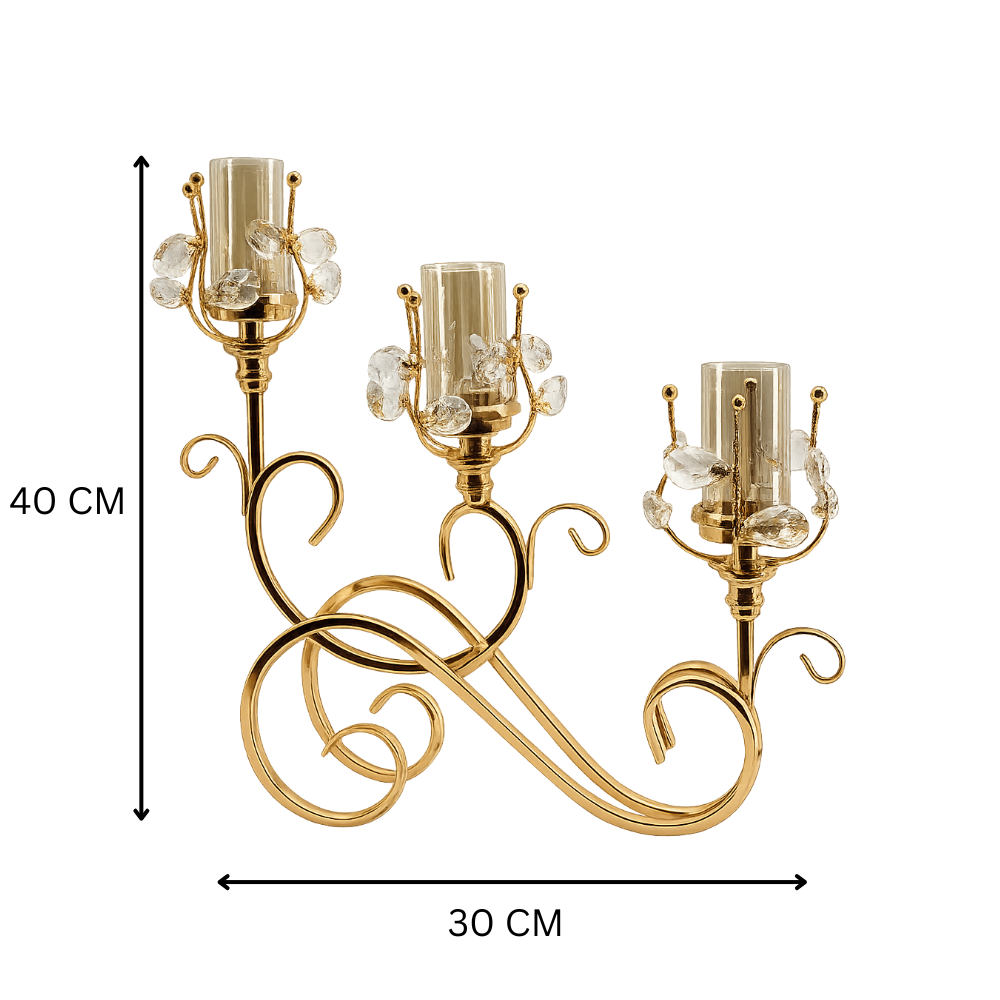 Elegant Triple Arm Candle Holder