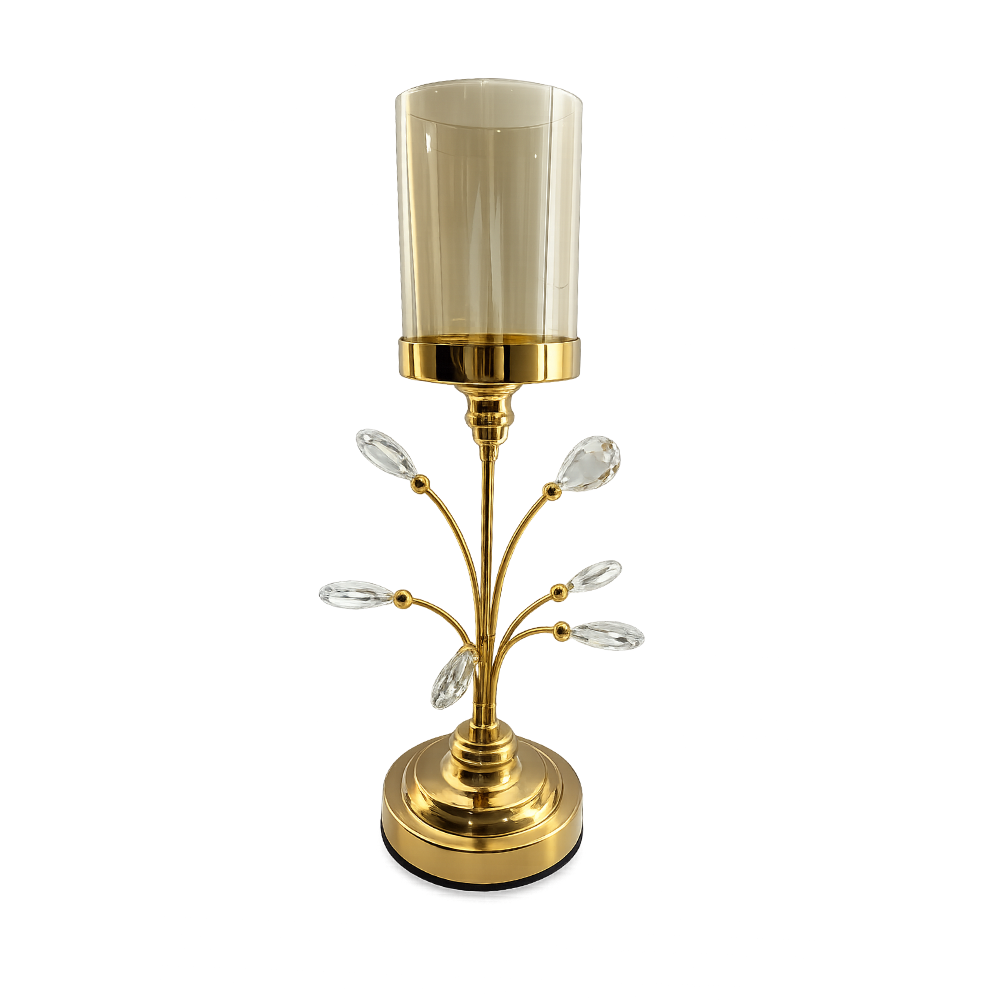 Golden Crystal Candle Holder