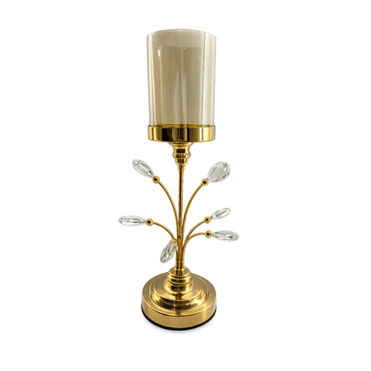Golden Crystal Candle Holder