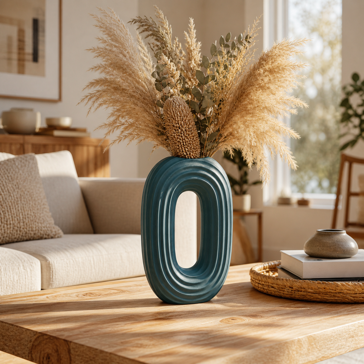 Modern Oval Ripple Vase