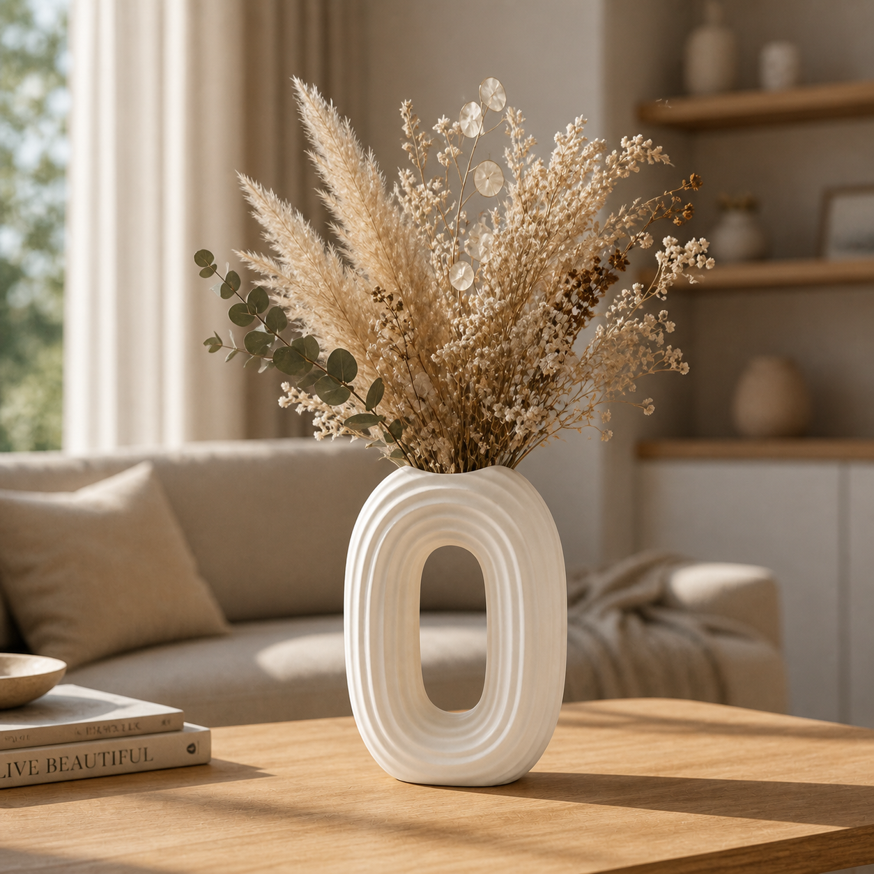 Modern Oval Ripple Vase