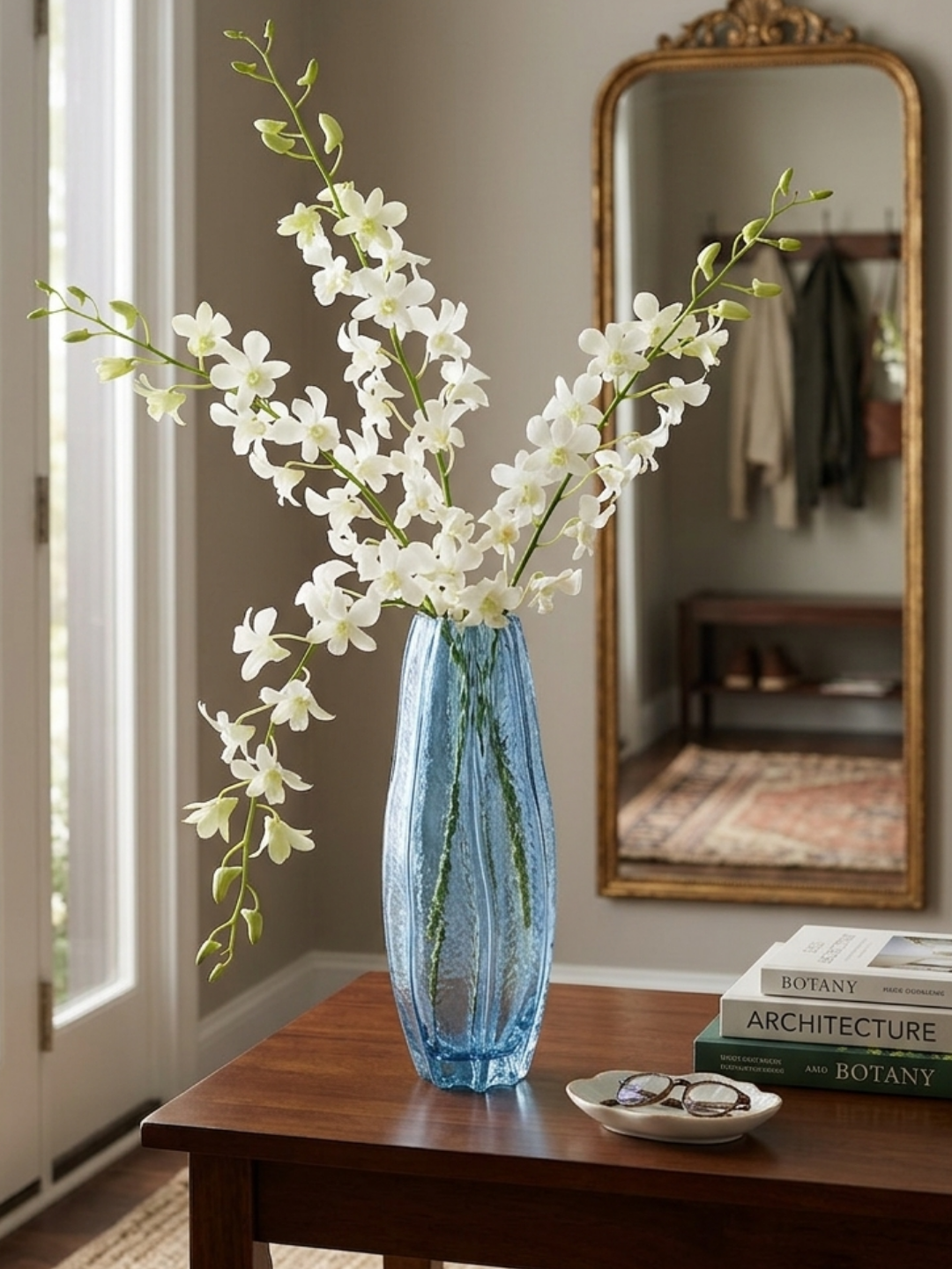 Blue Glass pumpkin Flower Vase