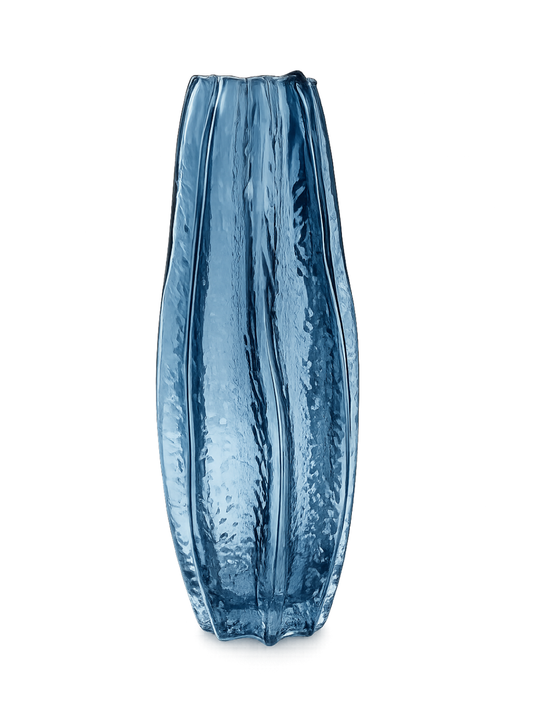 Blue Glass pumpkin Flower Vase