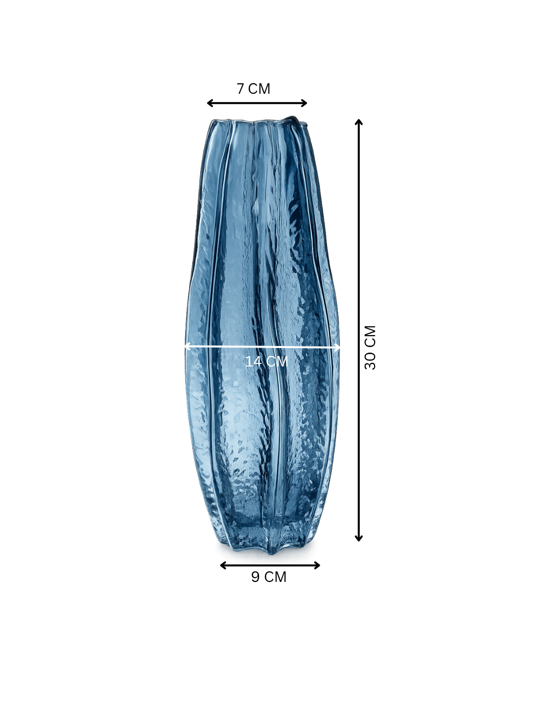 Blue Glass pumpkin Flower Vase