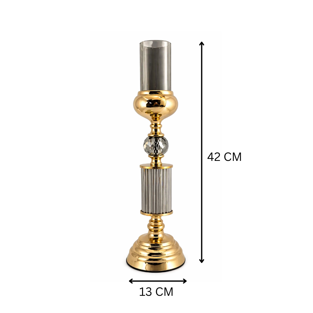 Modern Gold Glass Candleholder 38X13
