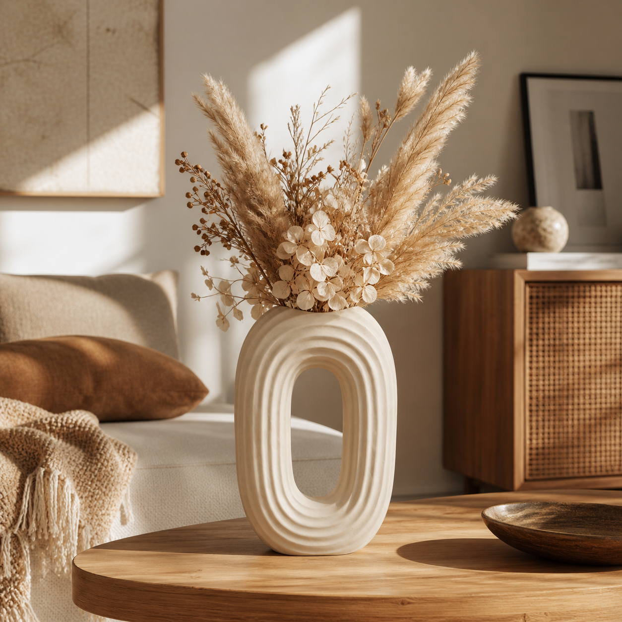 Modern Oval Ripple Vase