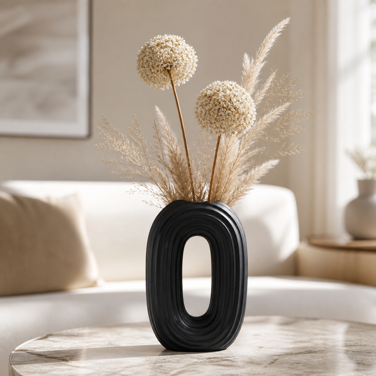 Modern Oval Ripple Vase