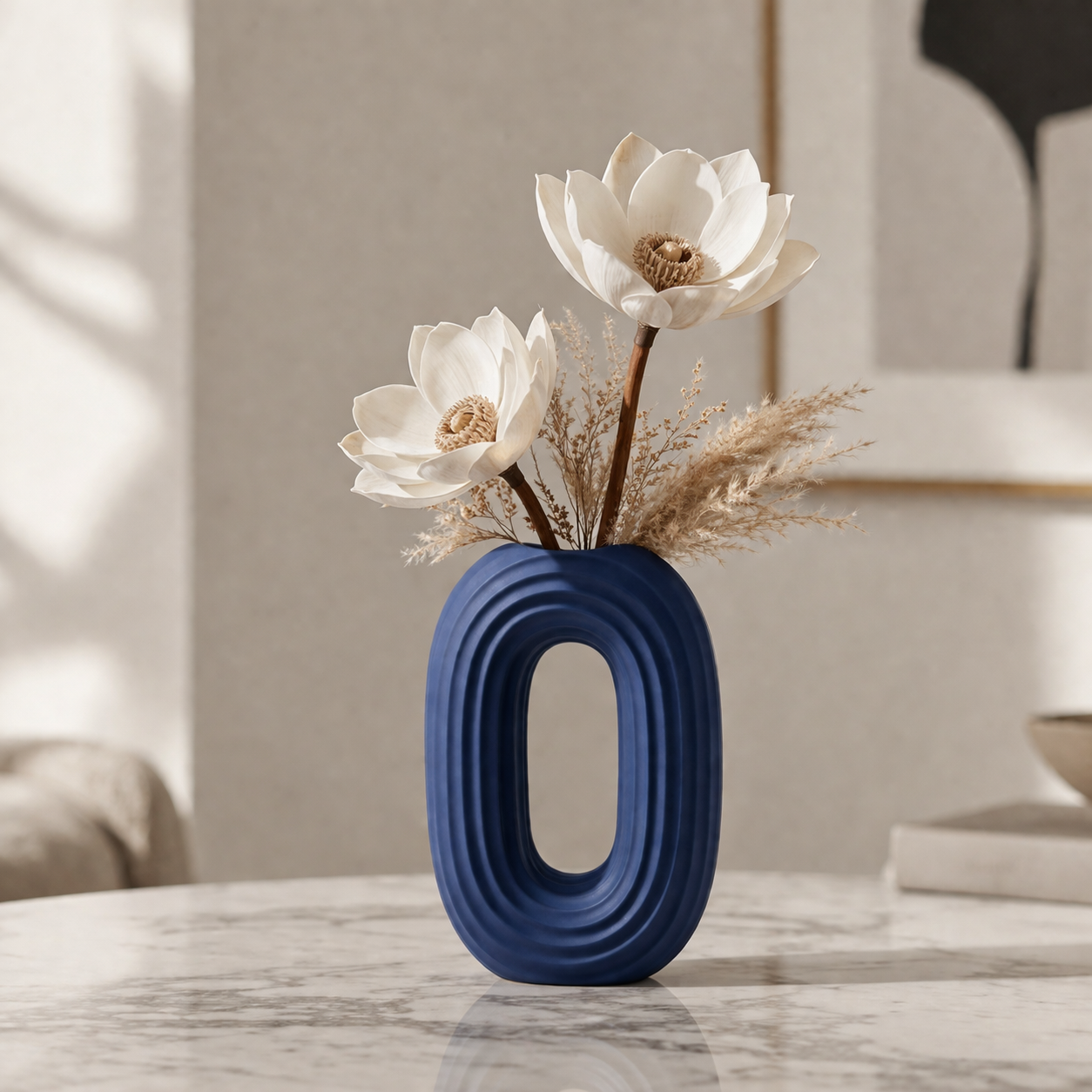 Modern Oval Ripple Vase