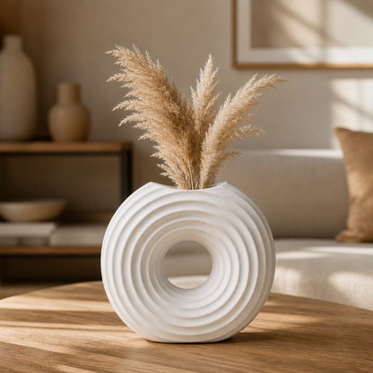 Modern Ripple Donut Vase