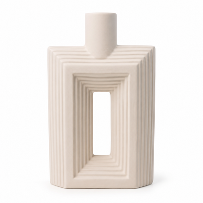 Ribbed Hollow Rectangle Vase