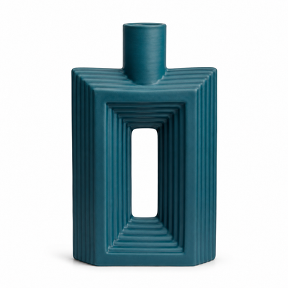 Ribbed Hollow Rectangle Vase
