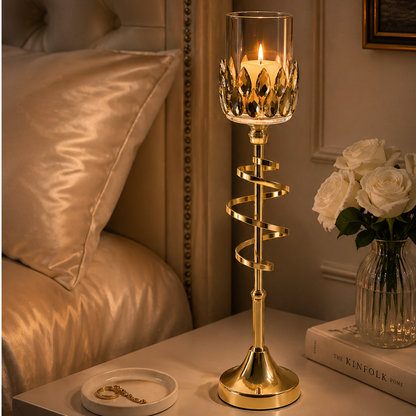 Spiral Gold Decorative Candle Holder