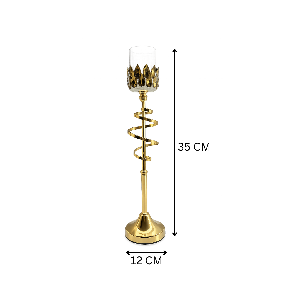Spiral Gold Decorative Candle Holder
