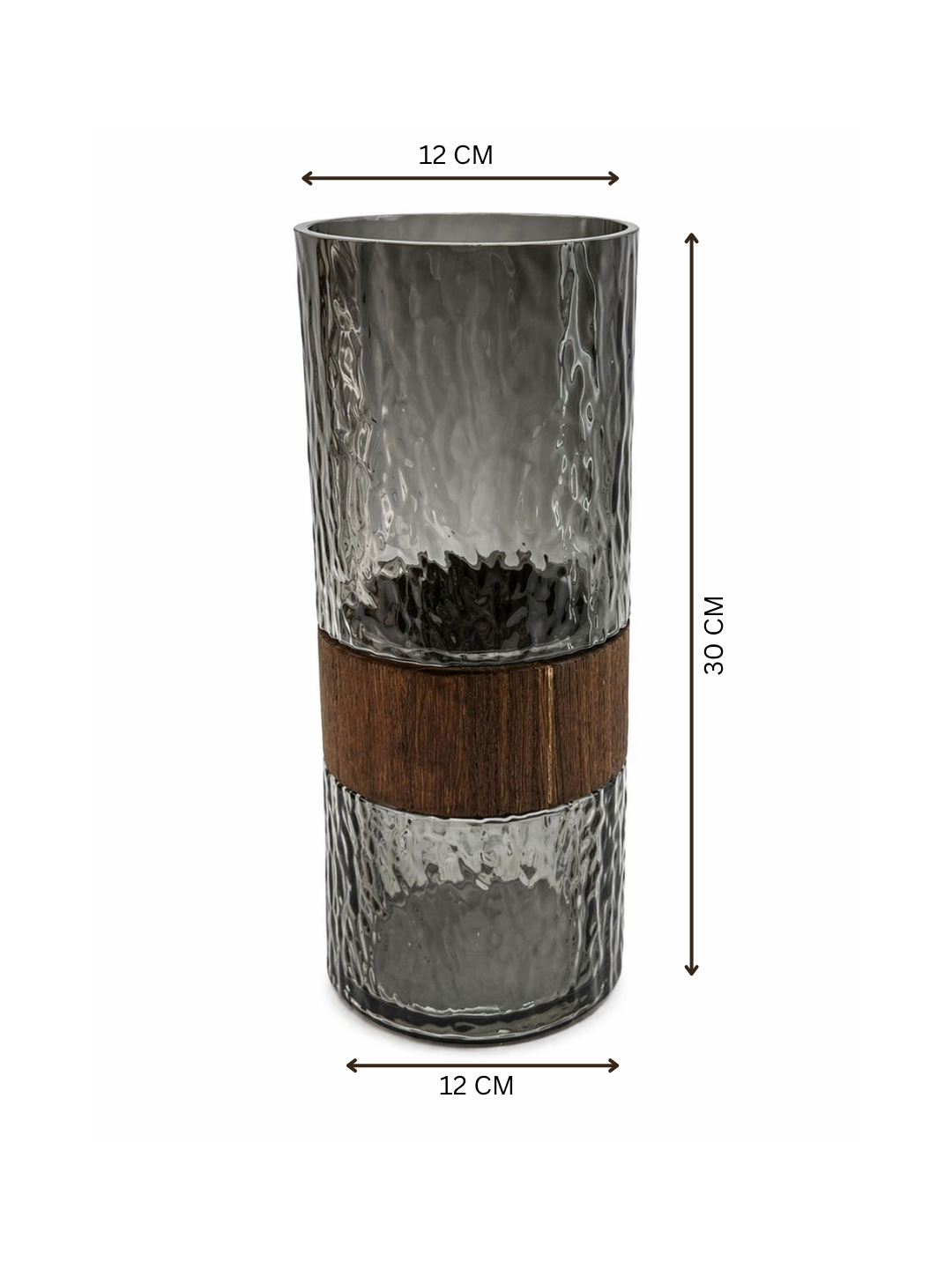 Cylindrical Smoky Black Flower Vase