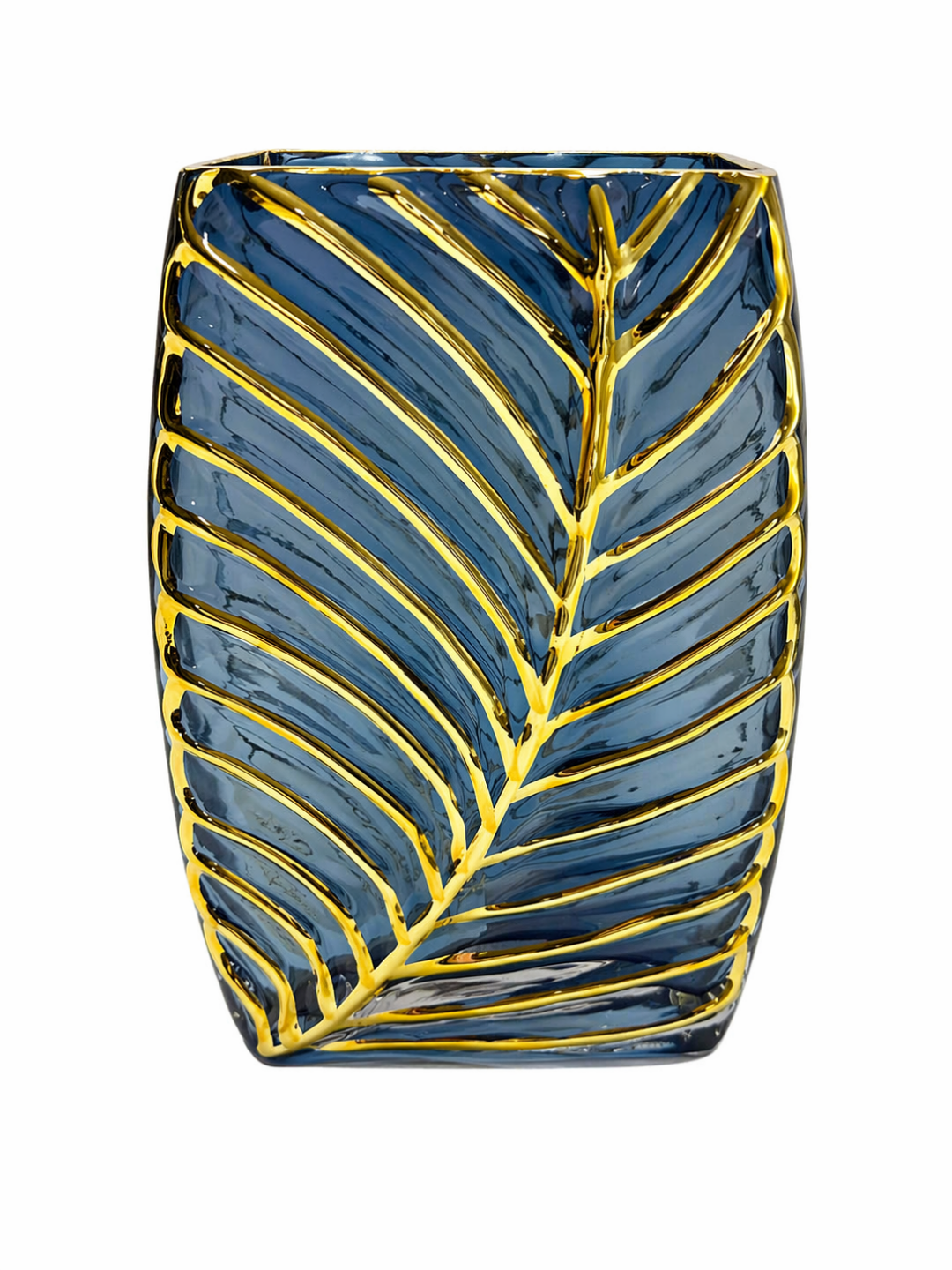 Glass golden stripped Flower Vase