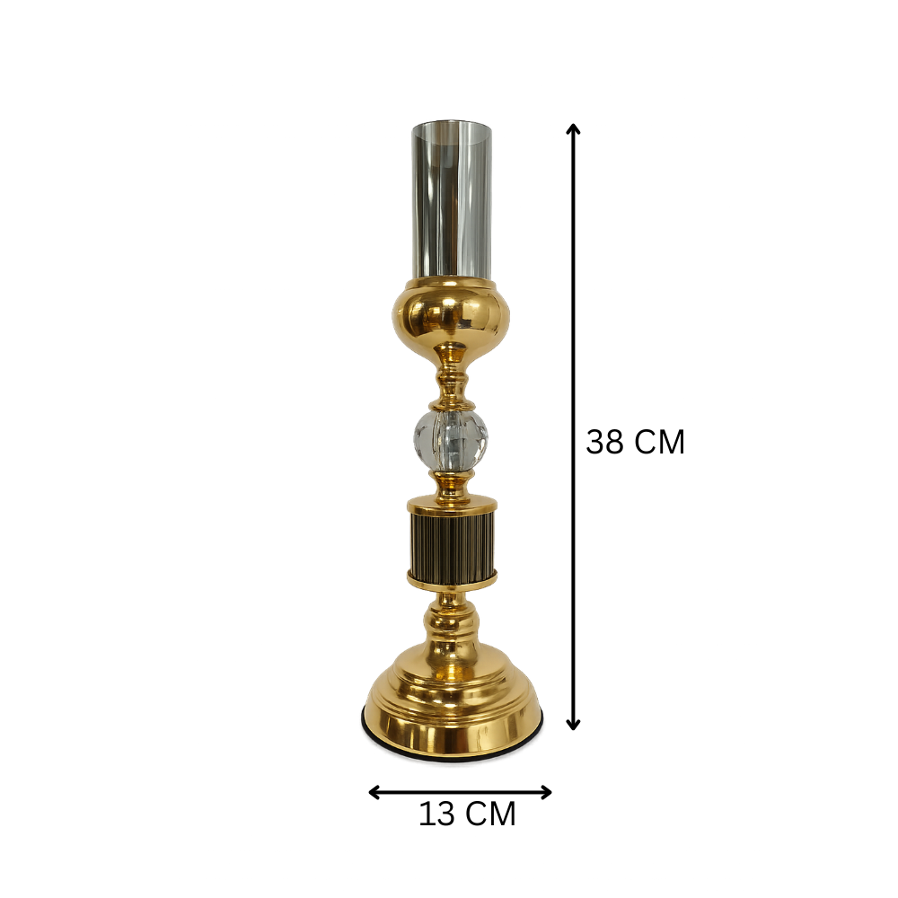 Modern Gold Glass Candleholder 38X13