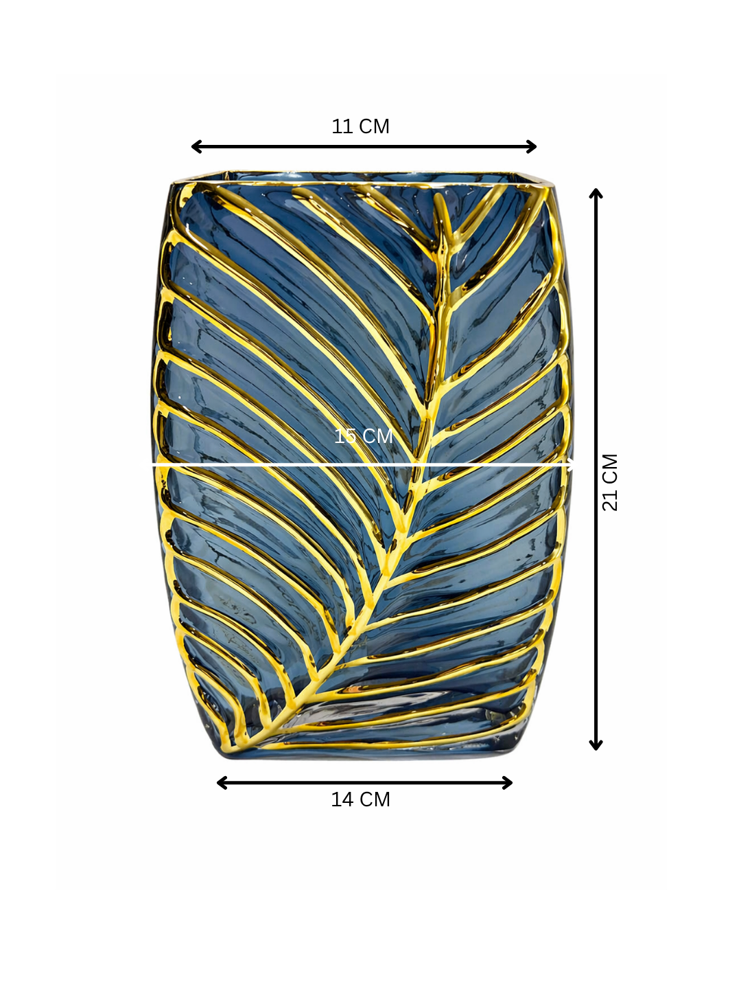 Glass golden stripped Flower Vase