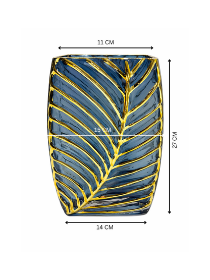Glass golden stripped Flower Vase