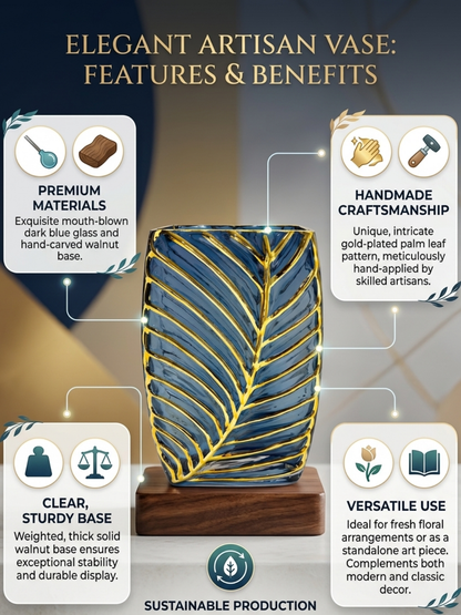 Glass golden stripped Flower Vase