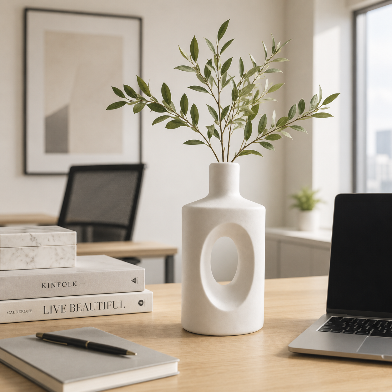 Modern Arch Hollow Vase – Beige