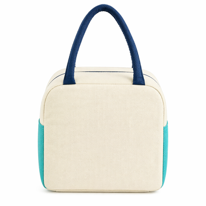 Sky Blue Insulated Lunch Bag for Women Men Kids | Large Capacity Thermal Lunch Tote Bag with Zipper Closure, Front Pocket, Dual Side Pockets | Reusable Lunch Bag for Office, School & Travel (Blue)