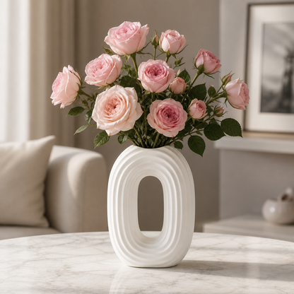 Modern Oval Ripple Vase