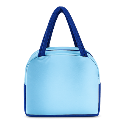 Sky Blue Insulated Lunch Bag for Women Men Kids | Large Capacity Thermal Lunch Tote Bag with Zipper Closure, Front Pocket, Dual Side Pockets | Reusable Lunch Bag for Office, School & Travel (Blue)