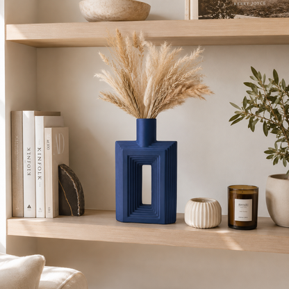 Ribbed Hollow Rectangle Vase