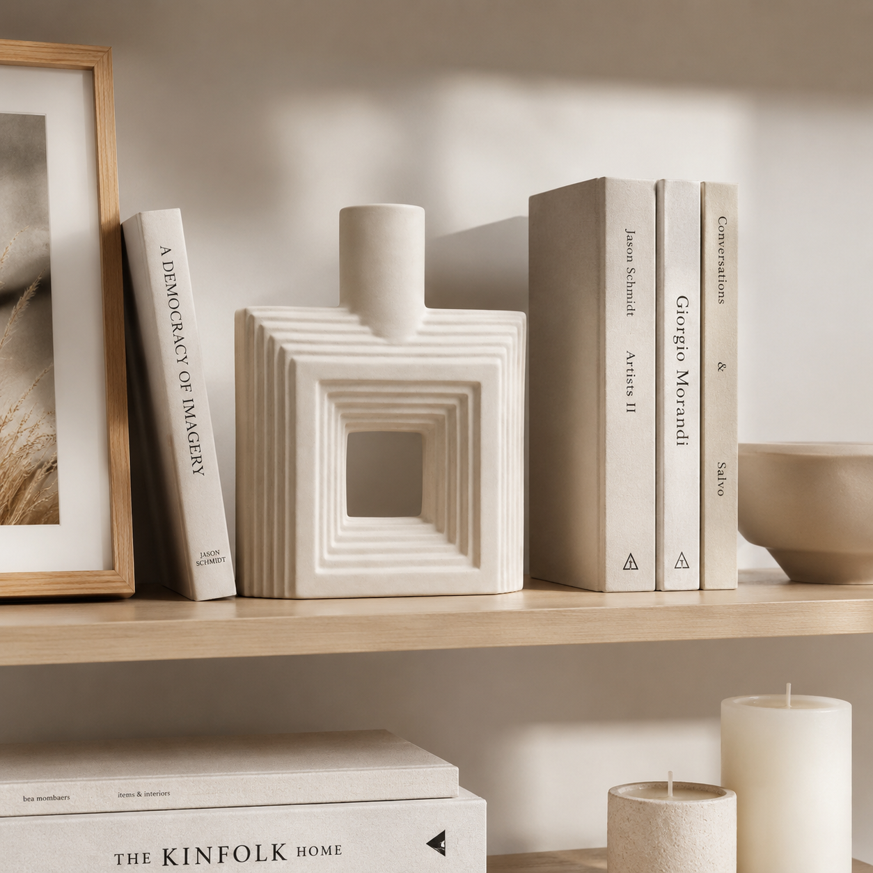 Ribbed Hollow Square Vase