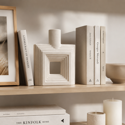 Ribbed Hollow Square Vase