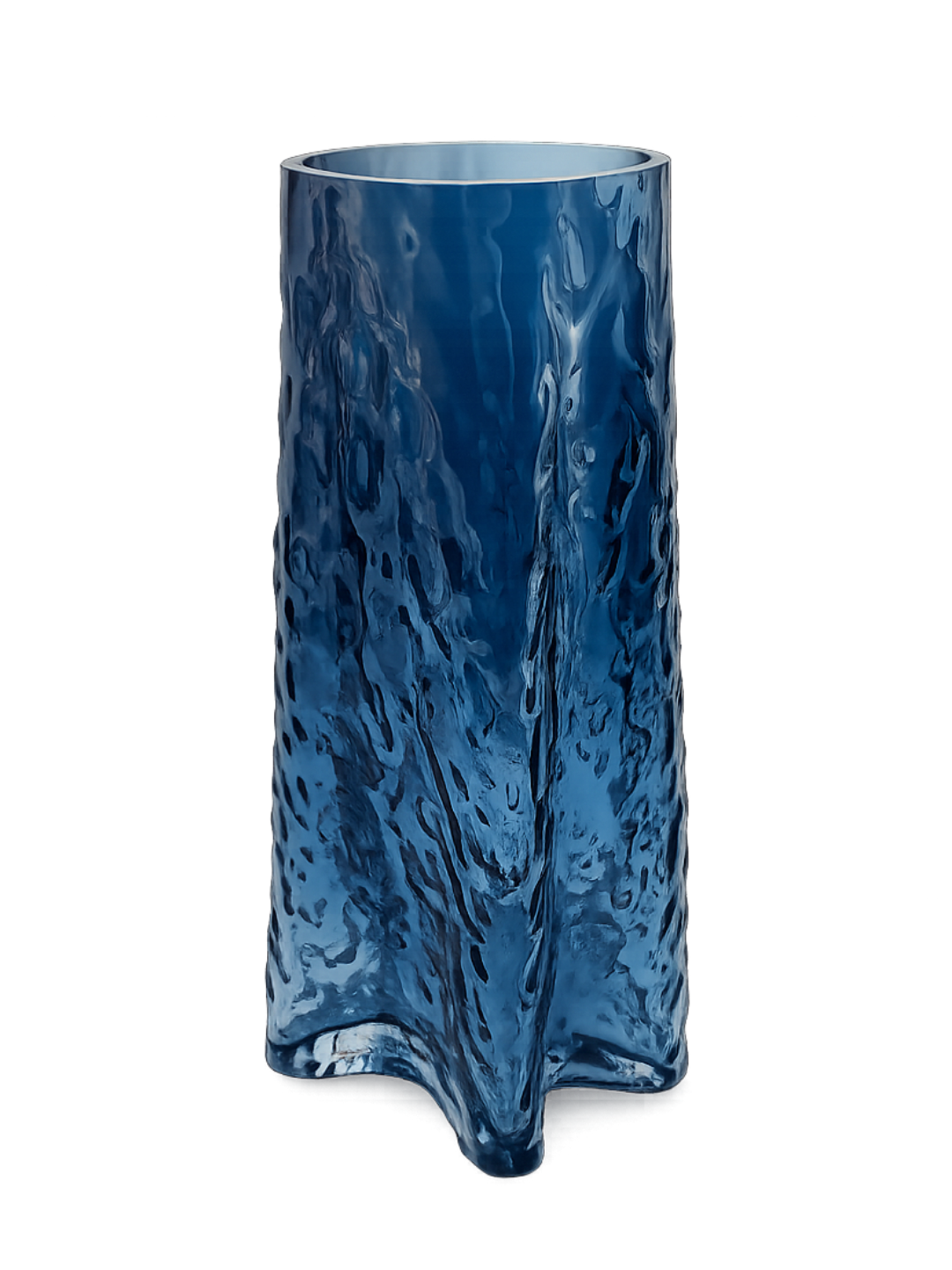 Blue textured Flower Vase