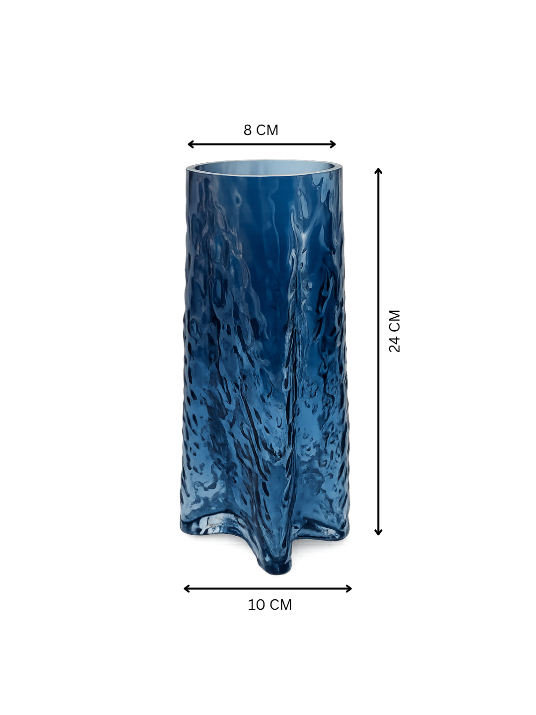 Blue textured Flower Vase