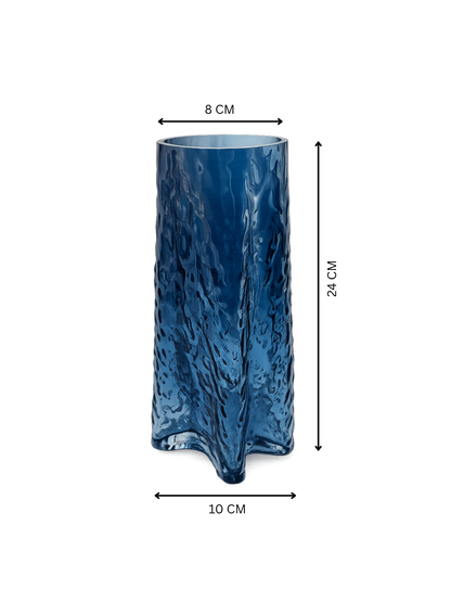 Blue textured Flower Vase