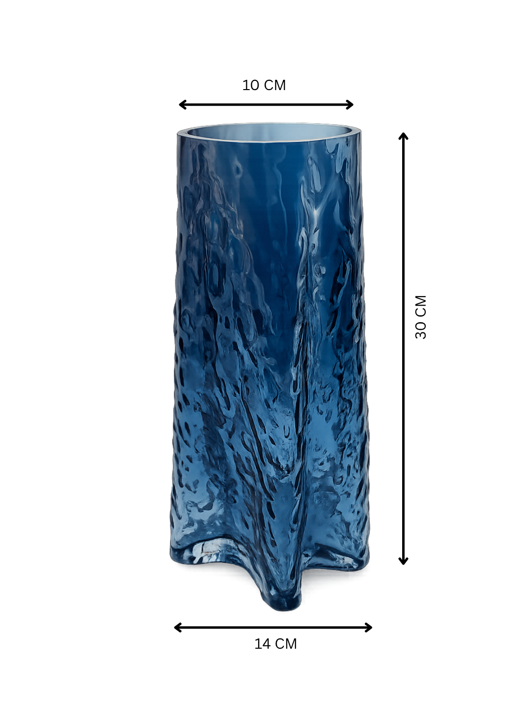 Blue textured Flower Vase