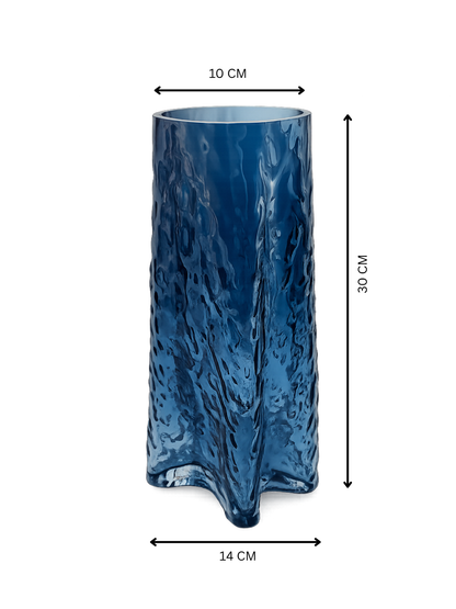 Blue textured Flower Vase
