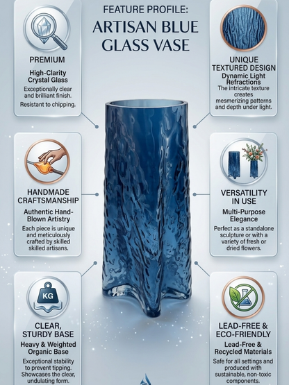 Blue textured Flower Vase