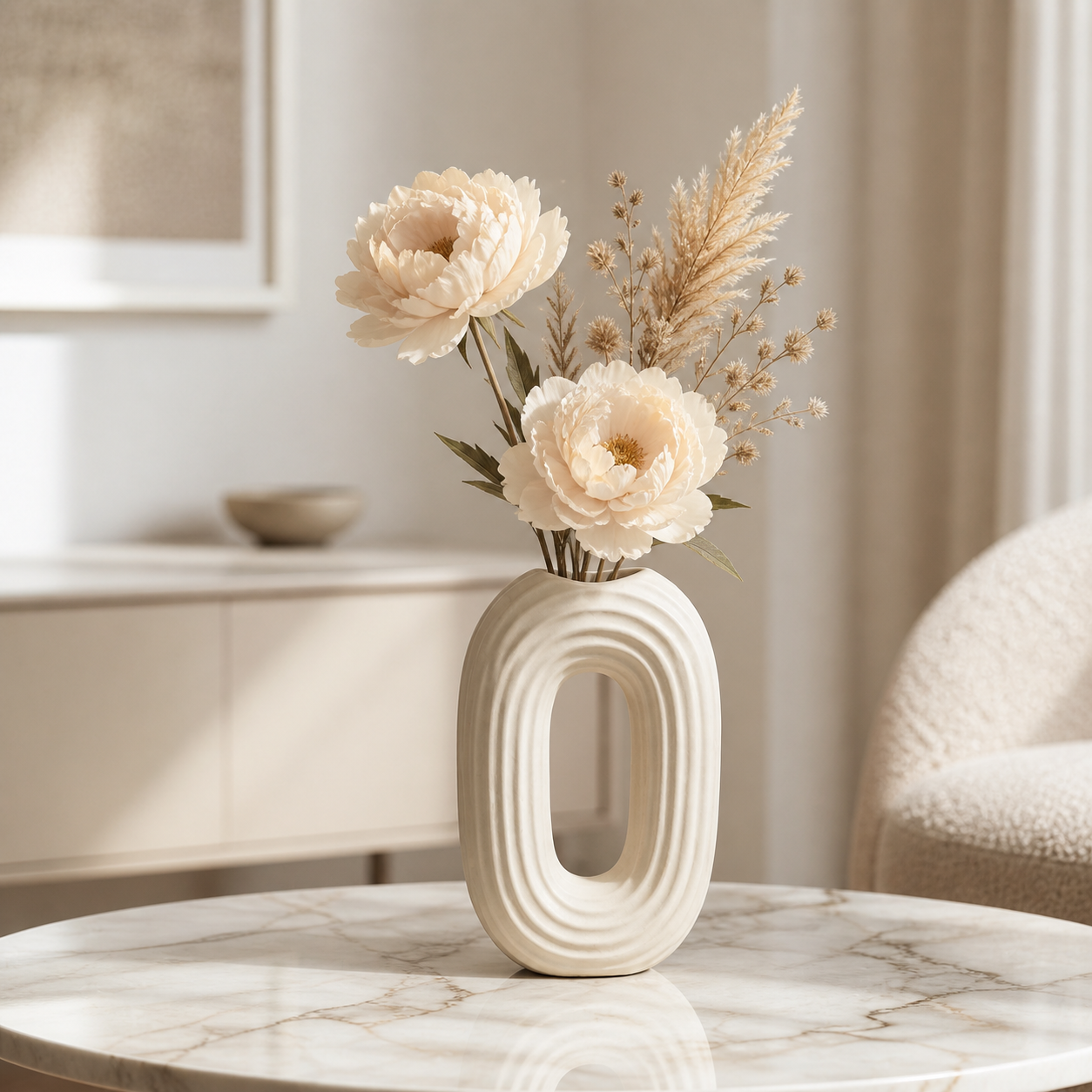Modern Oval Ripple Vase