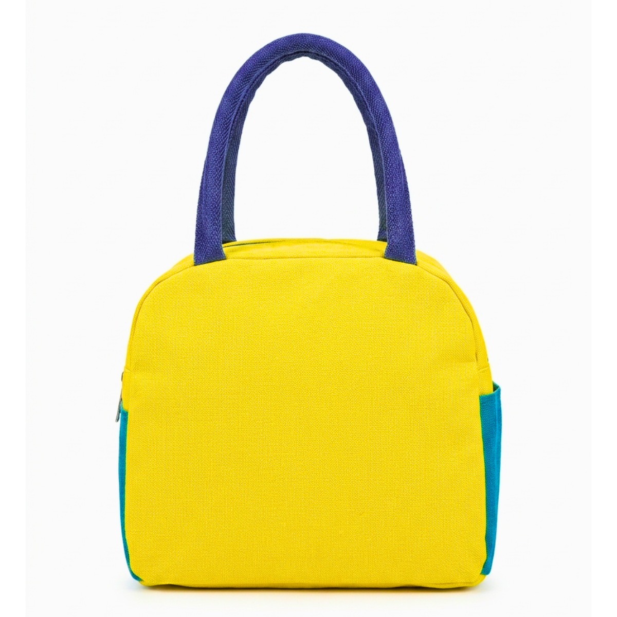 Yellow Insulated Lunch Bag for Women Men Kids | Large Capacity Thermal Lunch Tote Bag with Zipper Closure, Front Pocket & Dual Side Pockets | Reusable Lunch Bag for Office, School & Travel (Yellow)