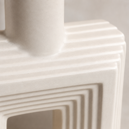 Ribbed Hollow Rectangle Vase