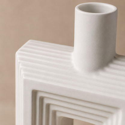 Ribbed Hollow Rectangle Vase