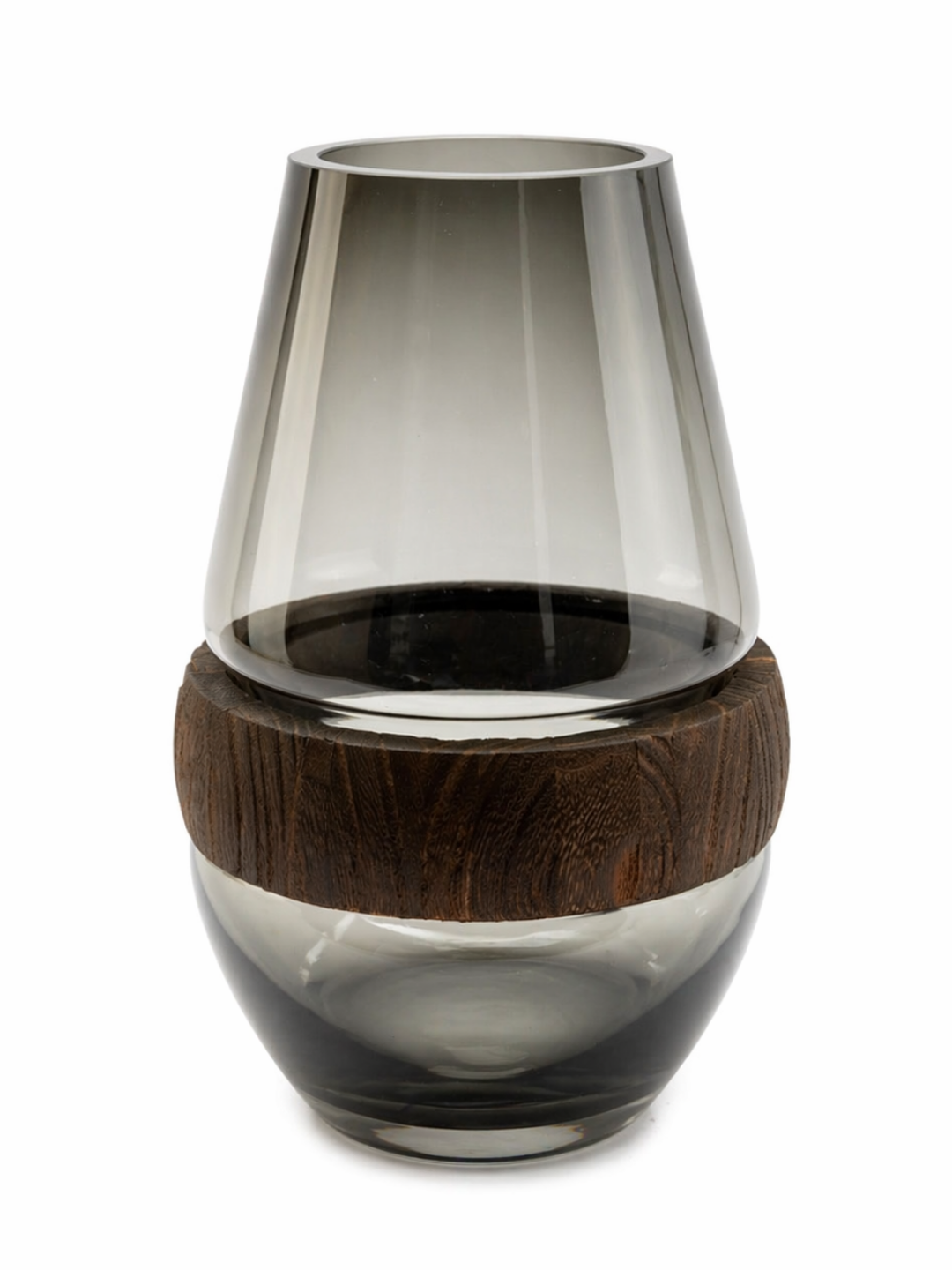 Cylindrical Smoky Black Flower Vase