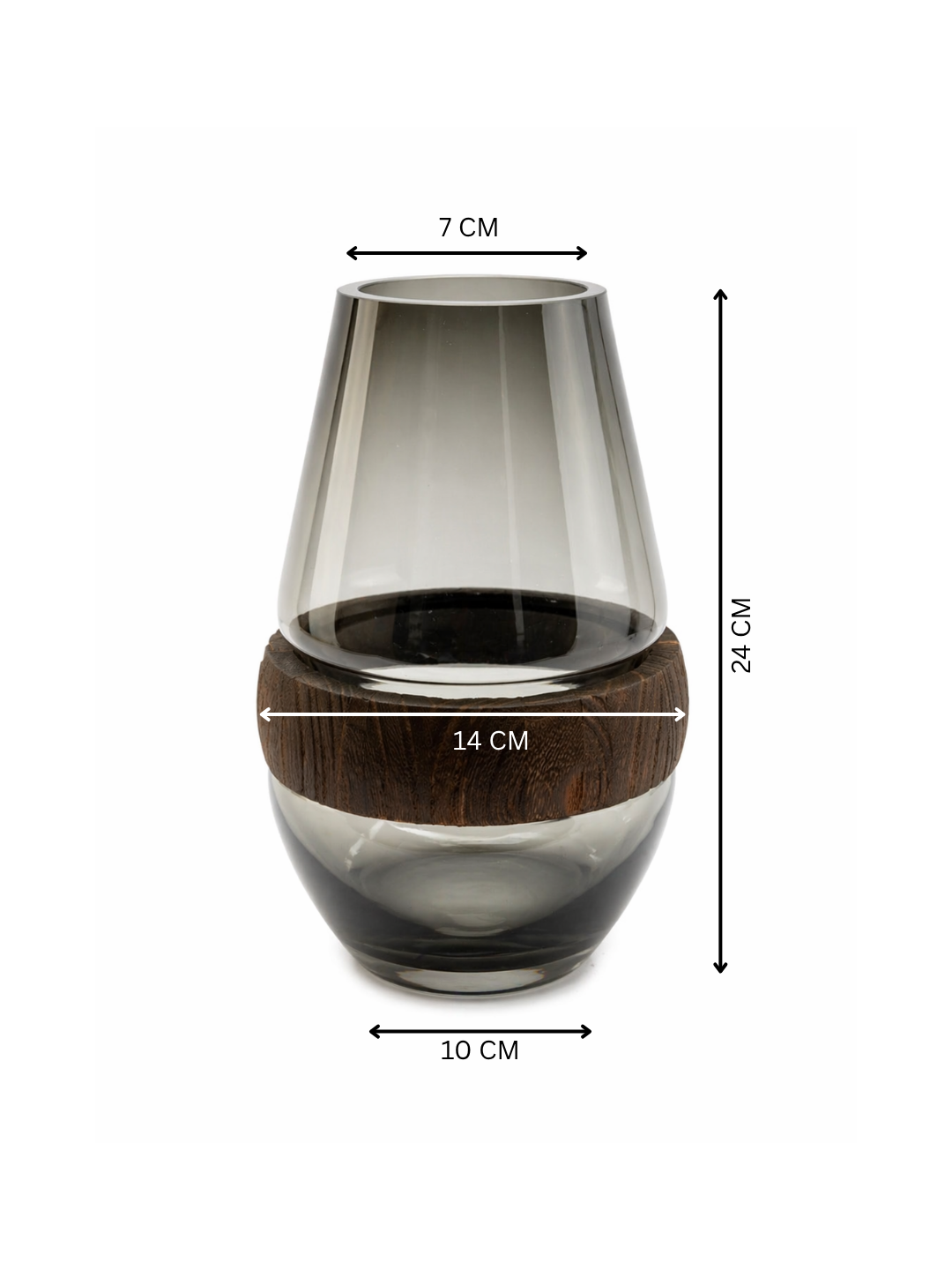 Cylindrical Smoky Black Flower Vase