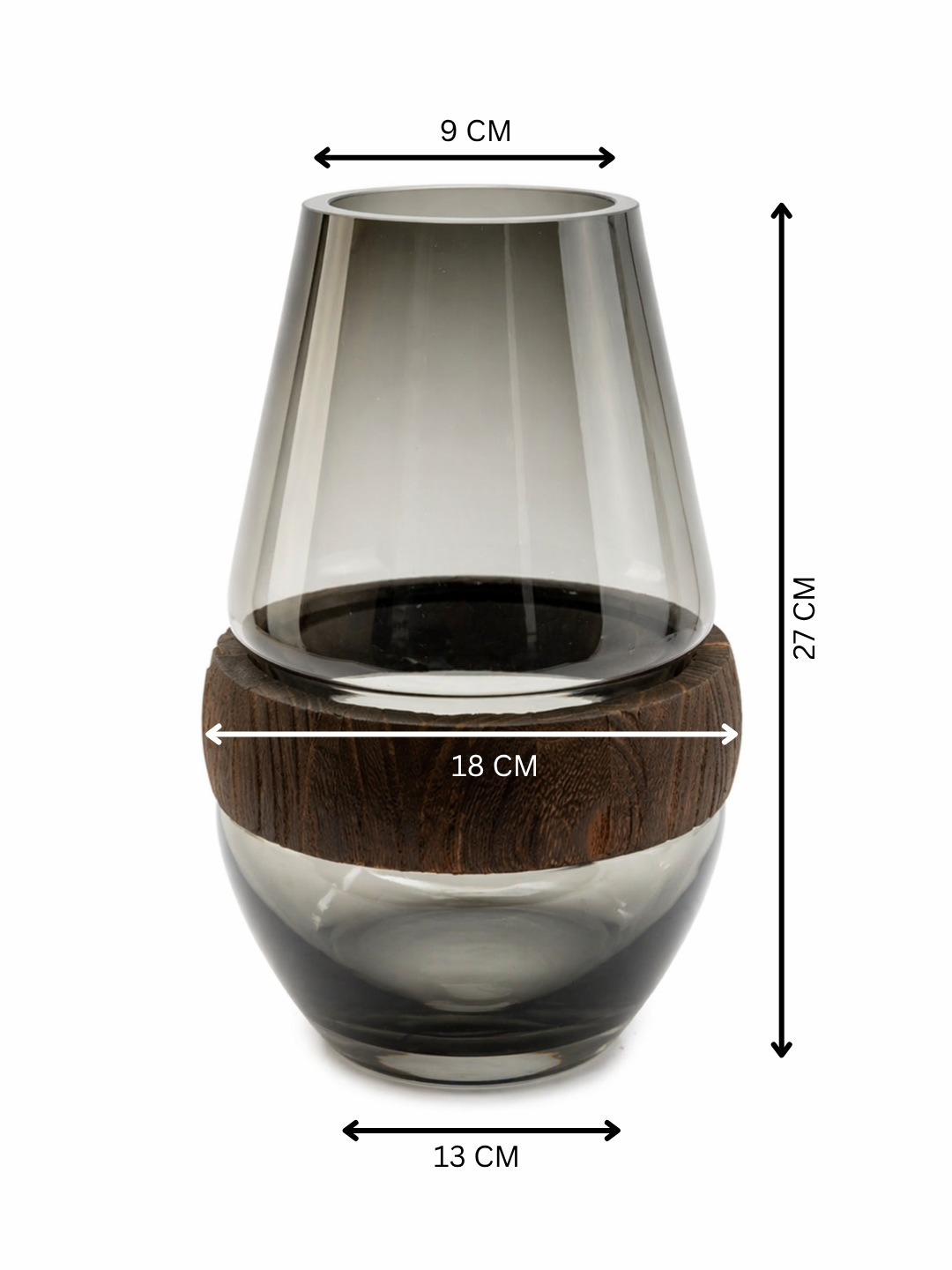 Cylindrical Smoky Black Flower Vase