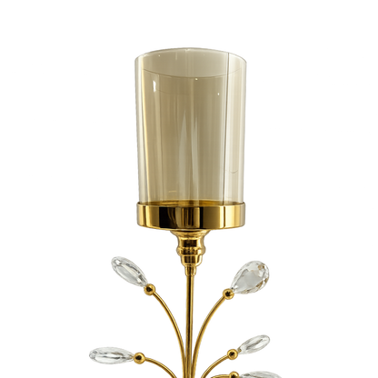 Golden Crystal Candle Holder