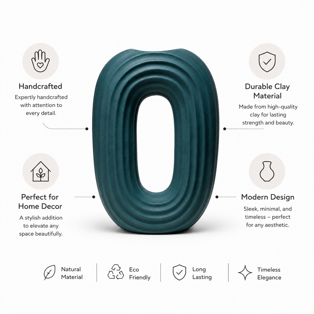 Modern Oval Ripple Vase